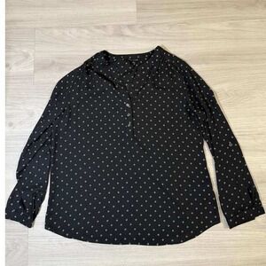 Zac Rachel Womens Black Geometric Print Long Sleeve Tunic Top Size L